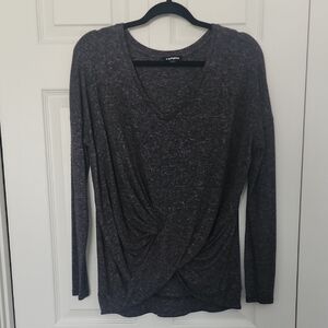 Express Dark Gray Long Sleeve Women's Top